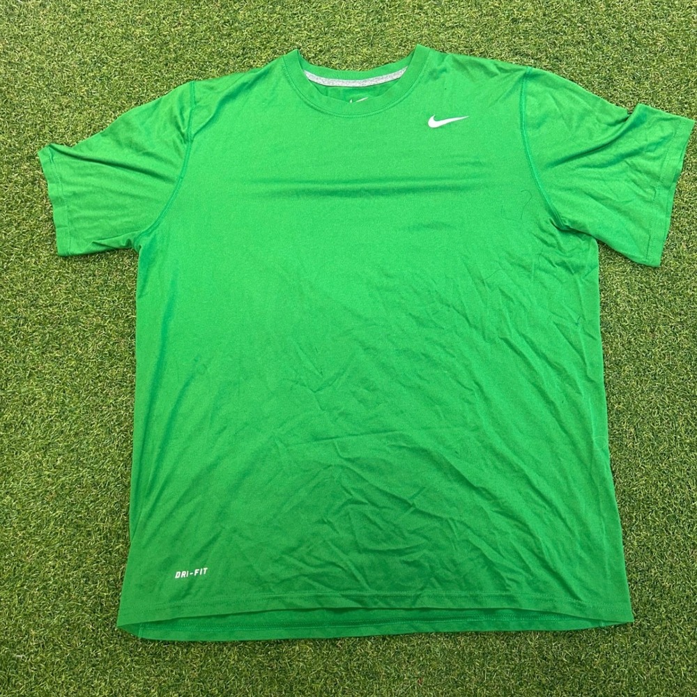 Nike Dri-FIT Mens XL Green Short Sleeve Performance Training T-Shirt Logo